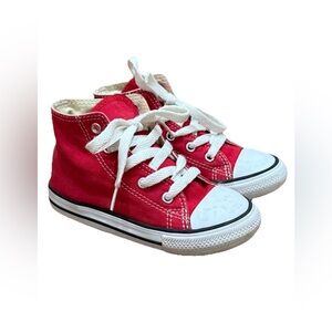 Converse All Star Chuck Taylor High-Top Sneakers Kids Unisex Size 9 Red/White